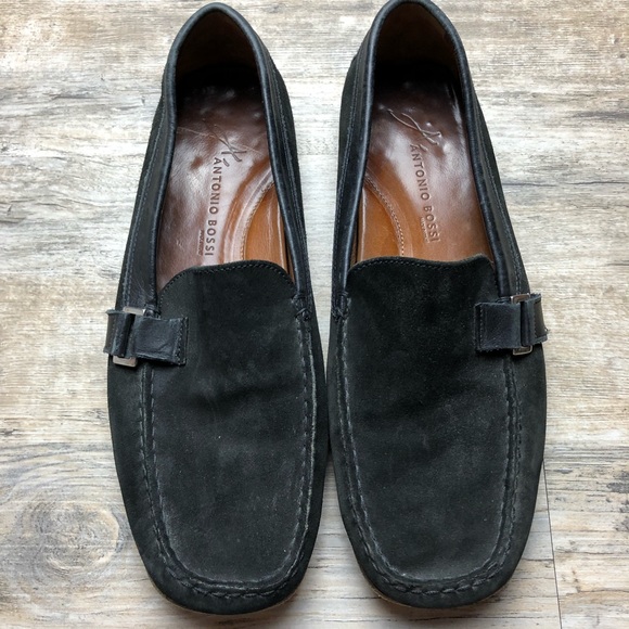 mens black suede drivers